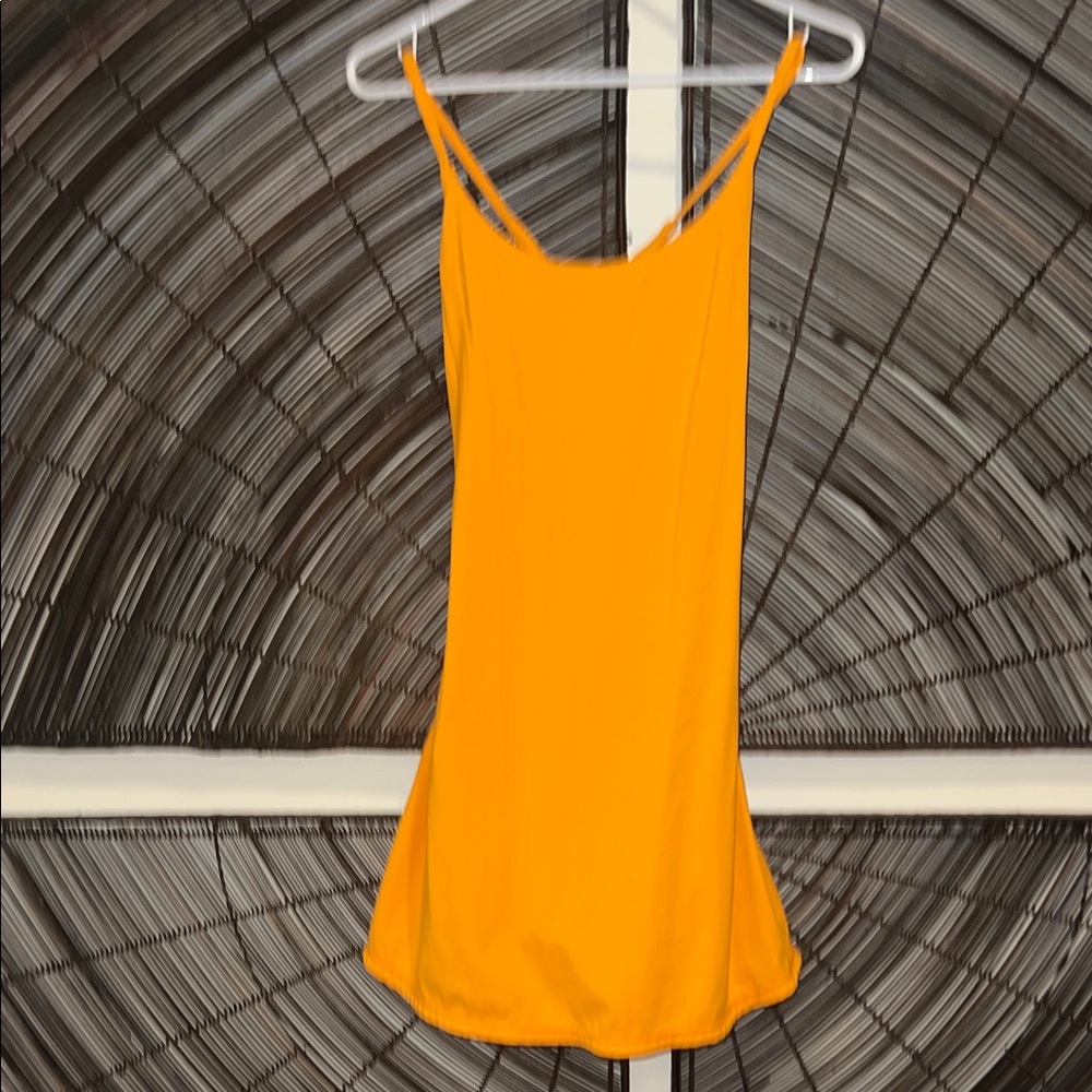 Halara Orange Women's dress, with shorts liner